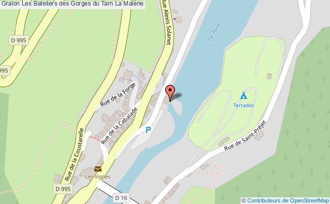 plan Les Bateliers Des Gorges Du Tarn La Malène La Malène