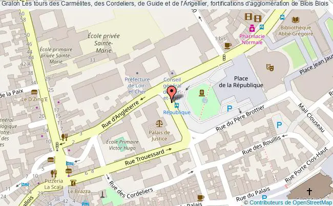 plan Les Tours Des Carmélites, Des Cordeliers, De Guide Et De L'angellier, Fortifications D'agglomération De Blois Blois Blois