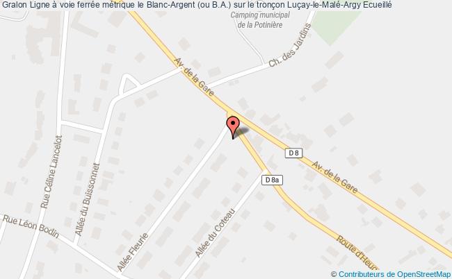 plan Ligne à Voie Ferrée Métrique Le Blanc-argent (ou B.a.) Sur Le Tronçon Luçay-le-malé-argy Ecueillé Ecueillé