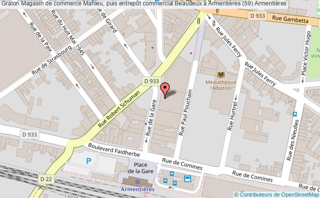 Magasin de commerce Mahieu, puis entrepôt commercial Beaudeux à Armentières (59)