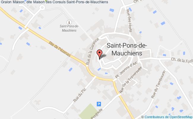 plan Maison, Dite Maison Des Consuls Saint-pons-de-mauchiens Saint-Pons-de-Mauchiens
