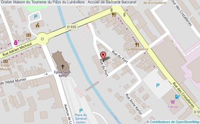 plan Maison Du Tourisme Du Pays Du Lunévillois : Accueil De Baccarat Baccarat Baccarat