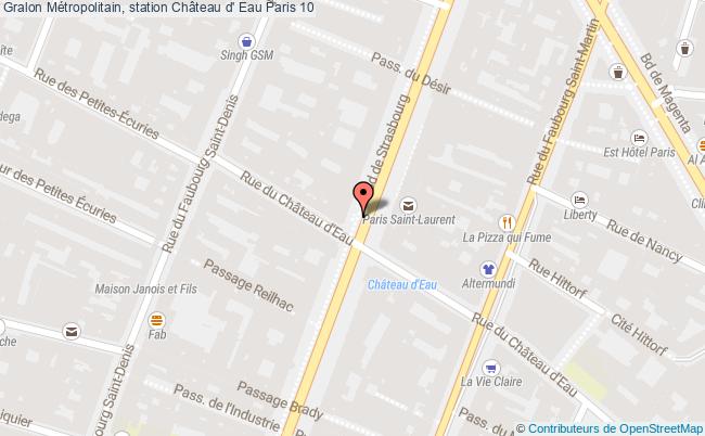 plan Métropolitain, Station Château D' Eau Paris 10 Paris 10