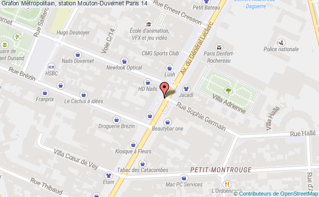 plan Métropolitain, Station Mouton-duvernet Paris 14 Paris 14