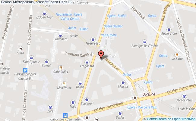 plan Métropolitain, Station Opéra Paris 09 Paris 09