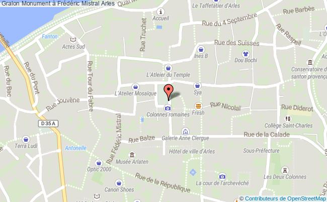 plan Monument à Frédéric Mistral Arles Arles