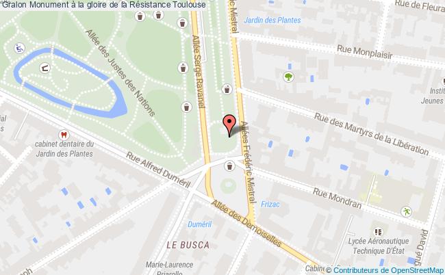 plan Monument à La Gloire De La Résistance Toulouse Toulouse