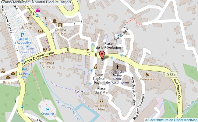 plan Monument à Martin Bidoure Barjols Barjols