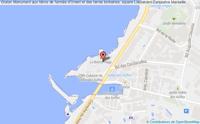 plan Monument Aux Héros De L'armée D'orient Et Des Terres Lointaines, Square Lieutenant-danjaume Marseille Marseille