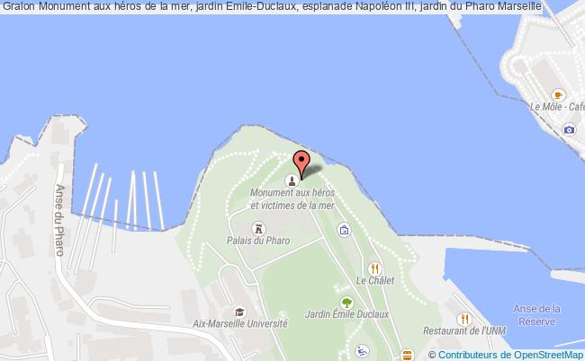 plan Monument Aux Héros De La Mer, Jardin Emile-duclaux, Esplanade Napoléon Iii, Jardin Du Pharo Marseille Marseille