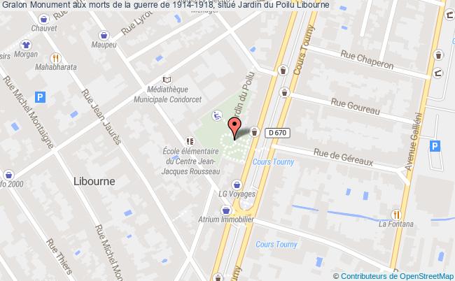 Monument aux morts de la guerre de 1914-1918, situé Jardin du Poilu