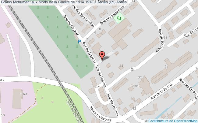 plan Monument Aux Morts De La Guerre De 1914 1918 à Abriès (05) Abriès Abriès