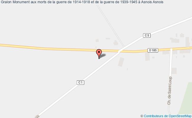 Monument aux morts de la guerre de 1914-1918 et de la guerre de 1939-1945 à Asnois