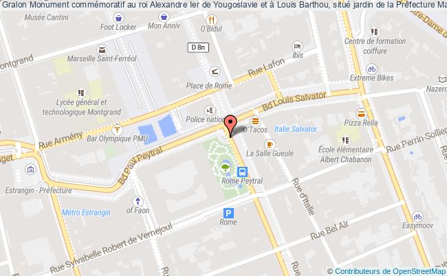 plan Monument Commémoratif Au Roi Alexandre Ier De Yougoslavie Et à Louis Barthou, Situé Jardin De La Préfecture Marseille Marseille