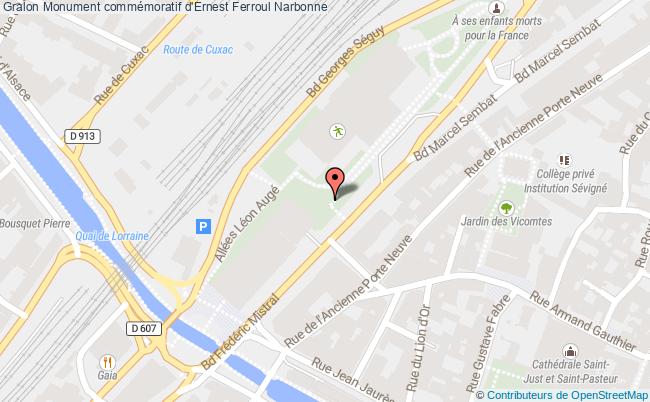 plan Monument Commémoratif D'ernest Ferroul Narbonne Narbonne