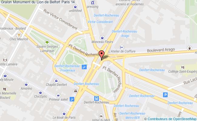 plan Monument Du Lion De Belfort Paris 14 Paris 14