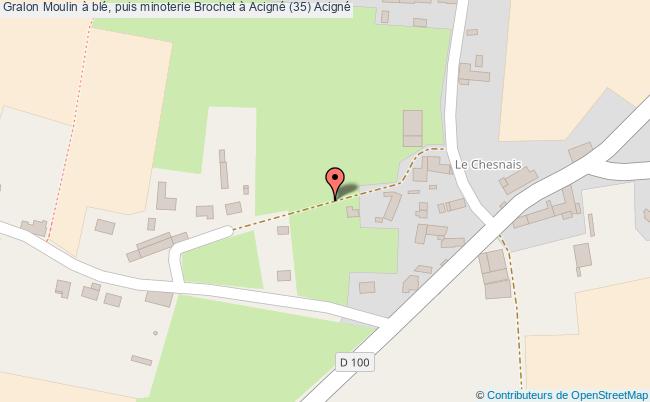 plan Moulin à Blé, Puis Minoterie Brochet à Acigné (35) Acigné Acigné