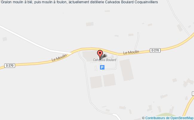 plan Moulin à Blé, Puis Moulin à Foulon, Actuellement Distillerie Calvados Boulard Coquainvilliers Coquainvilliers