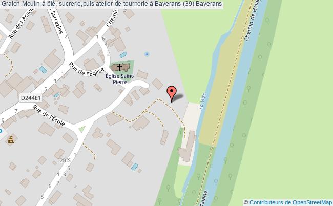 plan Moulin à Blé, Sucrerie,puis Atelier De Tournerie à Baverans (39) Baverans Baverans