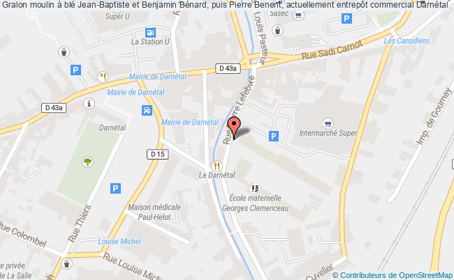 plan Moulin à Blé Jean-baptiste Et Benjamin Bénard, Puis Pierre Benent, Actuellement Entrepôt Commercial Darnétal Darnétal