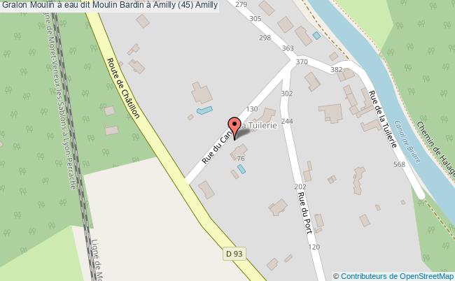 plan Moulin à Eau Dit Moulin Bardin à Amilly (45) Amilly Amilly
