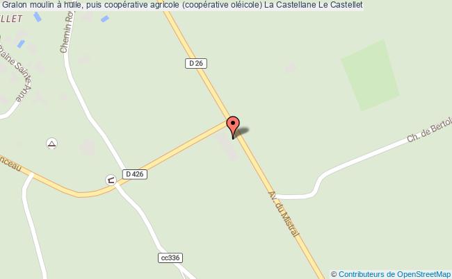 plan Moulin à Huile, Puis Coopérative Agricole (coopérative Oléicole) La Castellane Le Castellet Le Castellet