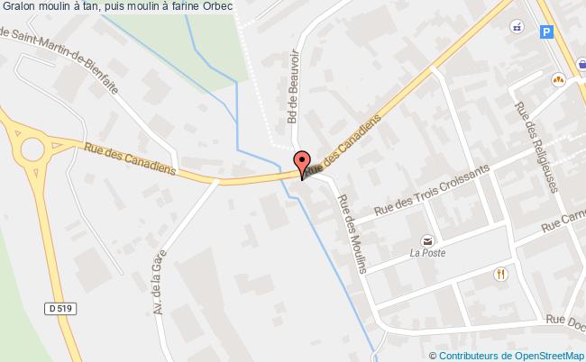 plan Moulin à Tan, Puis Moulin à Farine Orbec Orbec