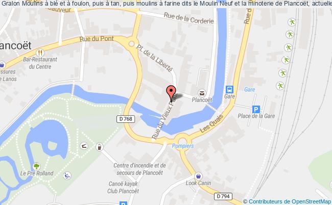 plan Moulins à Blé Et à Foulon, Puis à Tan, Puis Moulins à Farine Dits Le Moulin Neuf Et La Minoterie De Plancoët, Actuellement Immeubles à Logement Plancoët Plancoët