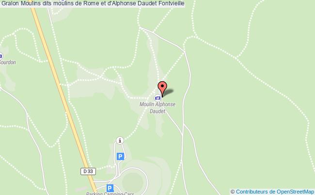 plan Moulins Dits Moulins De Rome Et D'alphonse Daudet Fontvieille Fontvieille