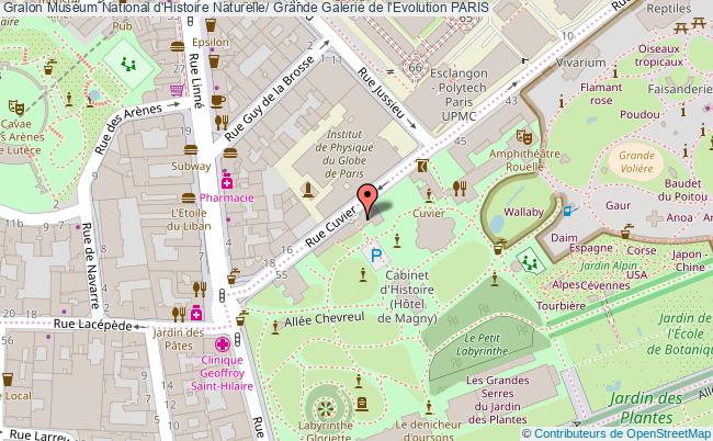 plan Muséum National D'histoire Naturelle/ Grande Galerie De L'evolution Paris PARIS