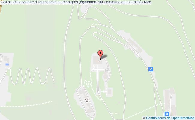 plan Observatoire D' Astronomie Du Montgros (également Sur Commune De La Trinité) Nice Nice