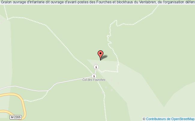 plan Ouvrage D'infanterie Dit Ouvrage D'avant-postes Des Fourches Et Blockhaus Du Ventabren, De L'organisation Défensive De L'ubaye Saint-dalmas-le-selvage Saint-Dalmas-le-Selvage