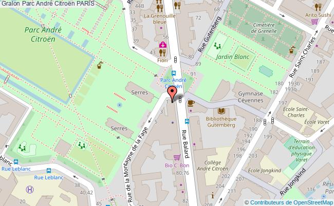 plan Parc André Citroën Paris PARIS
