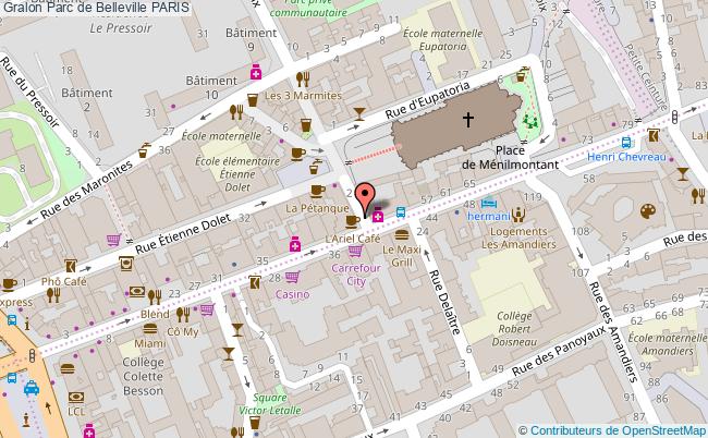 plan Parc De Belleville Paris PARIS