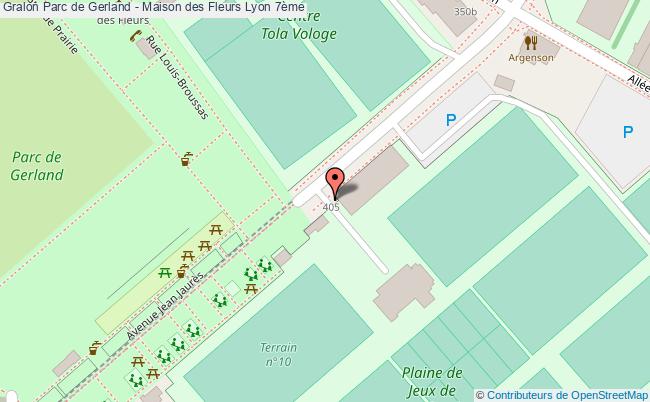 plan Parc De Gerland - Maison Des Fleurs Lyon 7ème Lyon 7ème