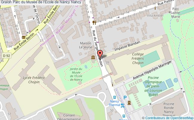 plan Parc Du Musée De L'ecole De Nancy Nancy Nancy