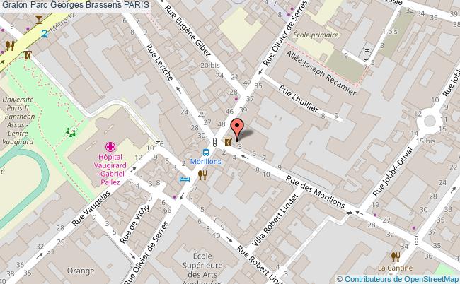 plan Parc Georges Brassens Paris PARIS