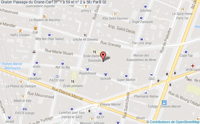 plan Passage Du Grand-cerf (n° 1 à 59 Et N° 2 à 58) Paris 02 Paris 02