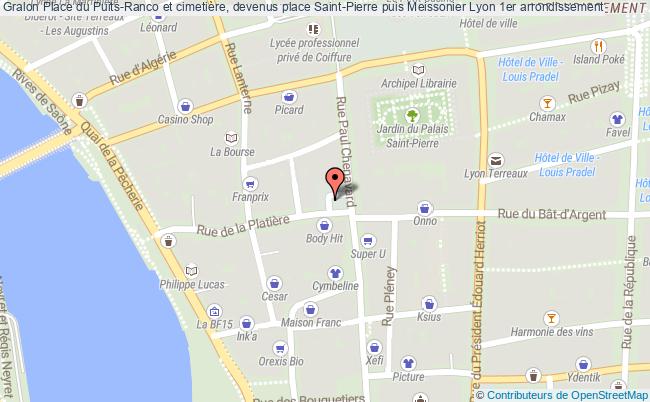 plan Place Du Puits-ranco Et Cimetière, Devenus Place Saint-pierre Puis Meissonier Lyon 1er Arrondissement Lyon 1er arrondissement