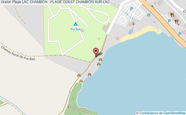 plan Lac Chambon : Plage Ouest Chambon-sur-lac