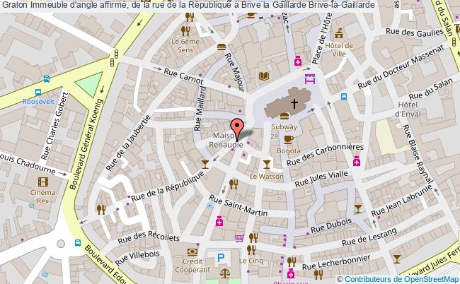 Immeuble D'angle Affirmé, De La Rue De La République à Brive La Gaillarde  Brive-la-gaillarde