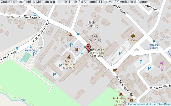 Le Monument Au Morts De La Guerre 1914 - 1918 à Ambarès Et Lagrave (33)  Ambarès-et-lagrave