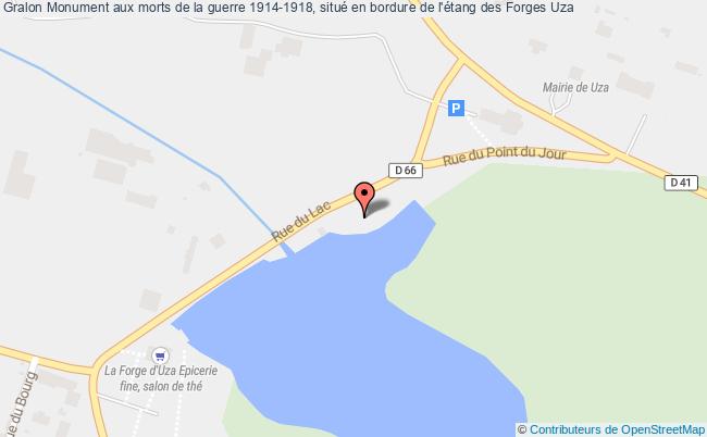Monument Aux Morts De La Guerre 1914-1918, Situé En Bordure De L'étang Des Forges  Uza