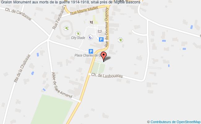 Monument Aux Morts De La Guerre 1914-1918, Situé Près De L'église  Bascons