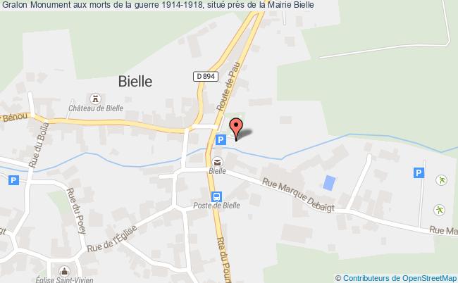 Monument Aux Morts De La Guerre 1914-1918, Situé Près De La Mairie  Bielle
