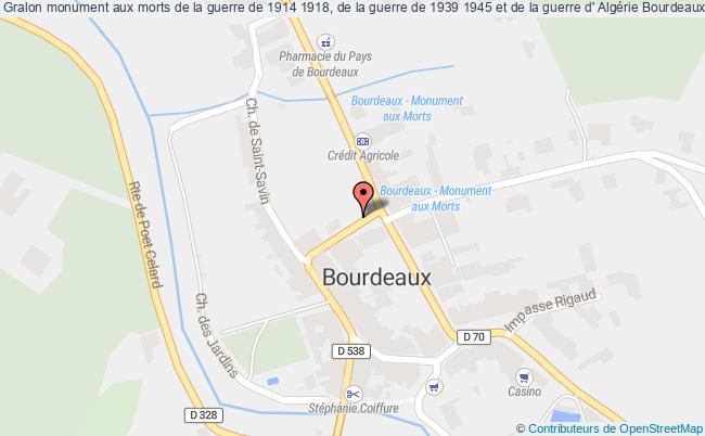 Monument Aux Morts De La Guerre De 1914 1918, De La Guerre De 1939 1945 Et De La Guerre D' Algérie  Bourdeaux