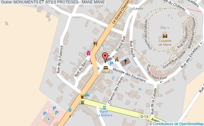 Monuments Et Sites Proteges - Mane 