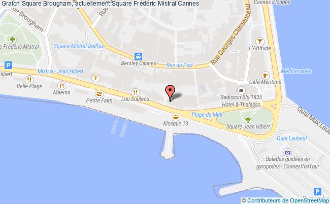 Square Brougham, Actuellement Square Frédéric Mistral  Cannes