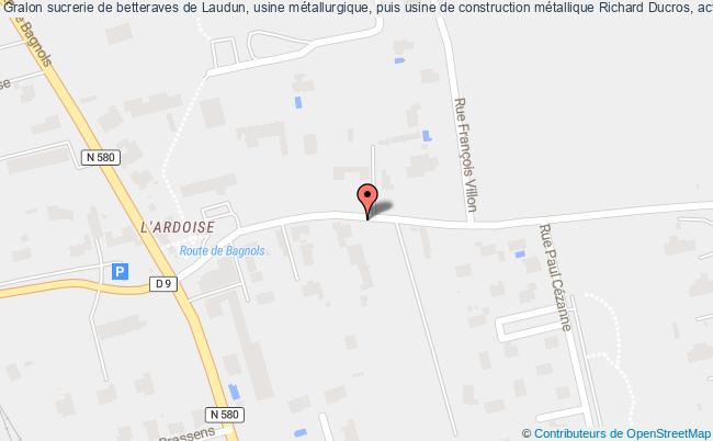 Sucrerie De Betteraves De Laudun, Usine Métallurgique, Puis Usine De Construction Métallique Richard Ducros, Actuellement Ugine-acier 