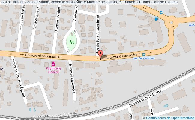 Villa Du Jeu De Paume, Devenue Villas Sainte Maxime De Callian, Et Trianon, Et Hôtel Clarisse  Cannes